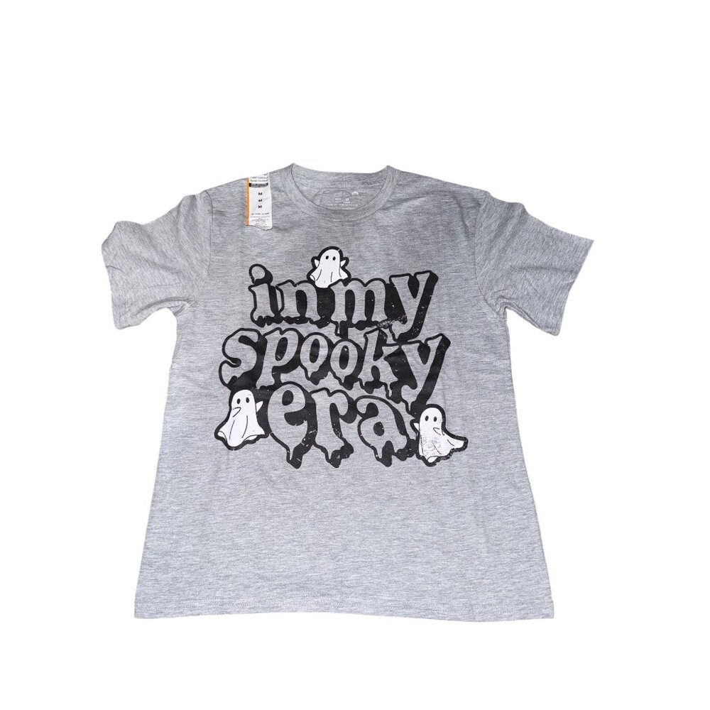 In My Spooky Era Gray Youth T-Shirt M Celebrate 60% Cotton 40% Polyester Ghost D